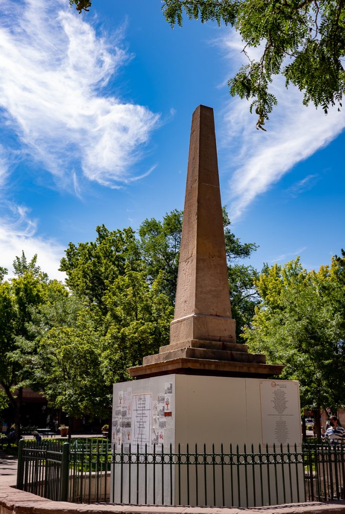 Santa Fe Plaza Civil War Obelisk-Monument Before Its Destruction